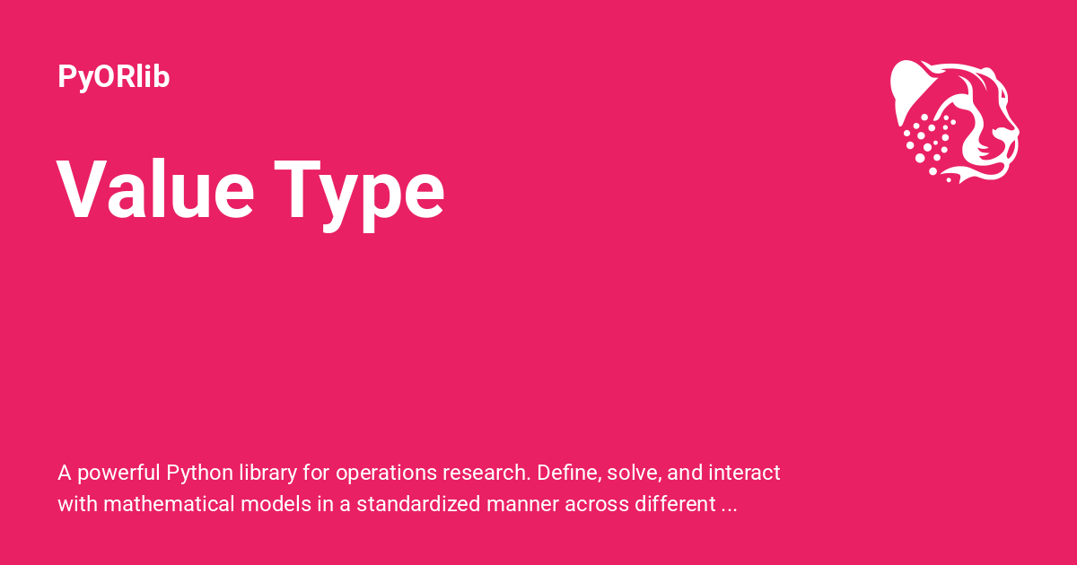 Value Type - PyORlib