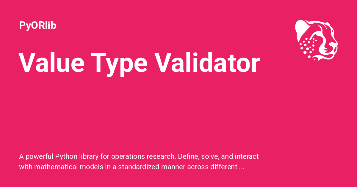 Value Type Validator - PyORlib